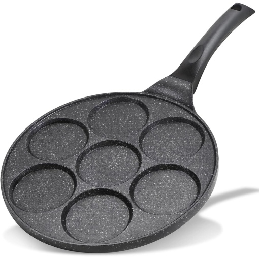 Tigaie pentru clatite, 7 zone de gatit cu o adancime de 0.7 cm, Antiaderanta