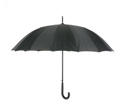 Umbrela de Ploaie, Automata cu Maner tip Baston, poliester, 93cm, negru