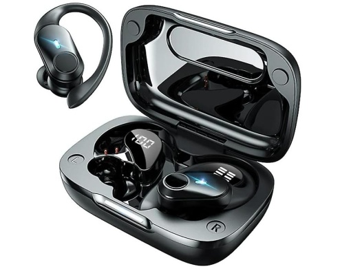 Casti wirelessm Bluetooth 5.1, Afisaj Digital, Noise cancelling, Baterie 650mAh, Autonomie 36h, Negru