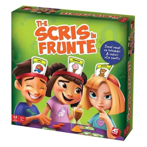Joc de societate pentru copii „Ti-e scris in frunte”, 2-6 jucatori, varsta 7+ ani, multicolor