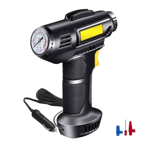 Compresor auto 12 V 10 bari, Putere 120 W, LED si manometru integrat