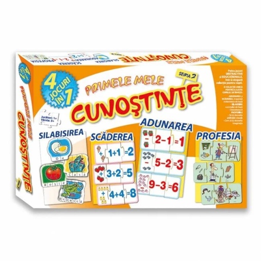 Joc de societate educativ „Primele mele cunostinte 4in1”, varsta 3+ ani, multicolor