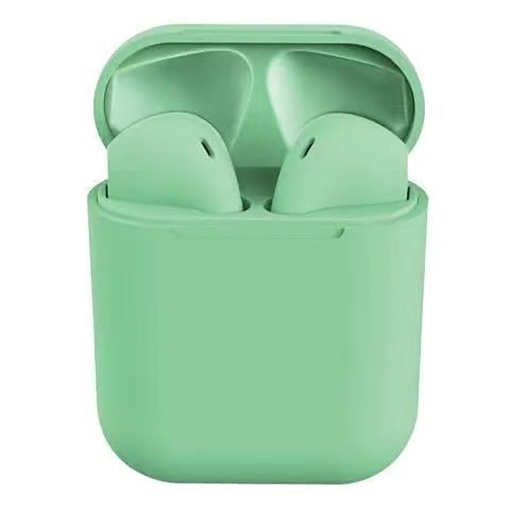 Casti bluetooth fara fir, inear, i12 TWS verde