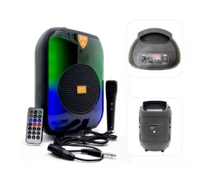 Boxa Portabila cu Bluetooth, CH-658, 12W, 1500mAh, 85db, RGB, Negru - Img 2