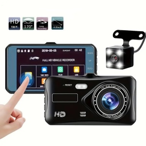 Camera auto DVR, Ecran 4", Dual Lens, Full HD, 170°, Night Vision, G Senzor, Detectie Miscare, Monitor Parcare, Negru - Img 3