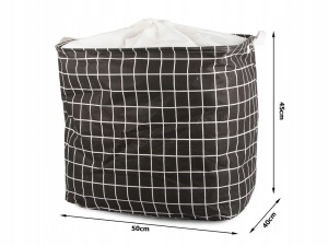 Cos pliabil pentru jucarii, Dreptunghiular de 90L, Negru cu Alb, 45cm inaltime - Img 3