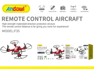 Drona cu camera video 4K, F35, baterie 3.7V 600mAh, timp zbor 9 minute, 30 m distanta, rosu - Img 6