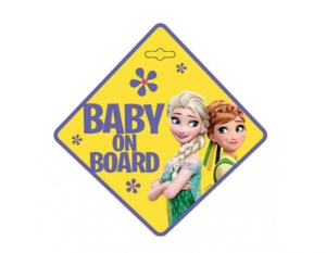 Indicator Baby On Board Frozen, galben - Img 1