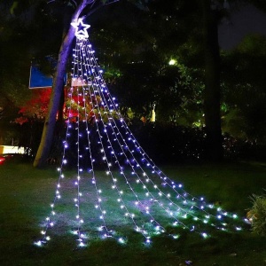 Instalatie de Craciun, Tip Perdea cu Stea, 210 LED-uri, IP44, Exterior/Interior, 2.5m, Lumina calda/rece sau Multicolora - Img 4