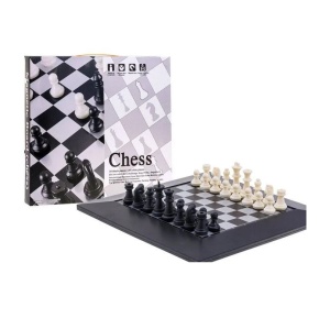 Joc Sah cu Tabla si Piese Magnetice, Dimensiuni Tabla 26×26×0,7cm, Alb-negru - Img 1