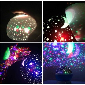 Lampa-proiector HD rotativ 360 grade, cu LED, lumină de noapte, proiectie cosmos, stele si luna - Img 2