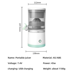 Mini storcator electric de fructe, putere 45W, portabil, reincarcabil USB - Img 7