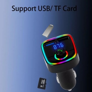 Modulator FM cu Bluetooth 5.0, MP3 Player, Handsfree, slot microSD, USB 3.1A, negru - Img 4