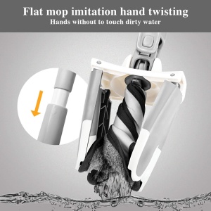 Mop TWIST cu autostoarcere, cap flexibil cu rotire 360 grade, maner telescopic - Img 3