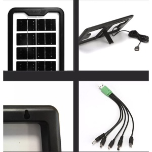 Panou solar portabil de 3W, GD Super GD-10X, IP65, cu mufe pentru incarcare device-uri, 27x15.5x1.5 cm, negru - Img 2
