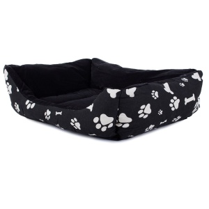 Patut pentru animale de companie de talie mare, material textil moale, Marime XL, 62x48x15, negru - Img 5
