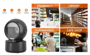 Scanner coduri de bare 1D, 2D si QR, cu senzor de scanare inteligenta automata, negru - Img 3