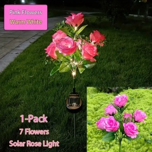 Set 2 Lampi Solare tip Trandafiri cu 7 LED-uri, 74cm, Senzor de lumina, 800mAh, IP65, Multicolor - Img 8