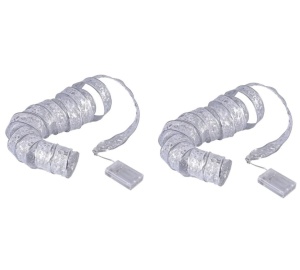 Set 2 Panglici Luminoase pentru Craciun, 5m, 50 de LED-uri, cu Baterii, Lumina Alba Calda, Auriu - Img 8