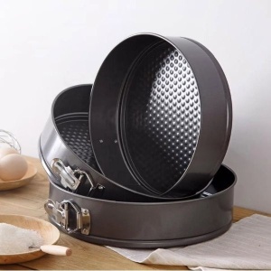 Set 3 tavi rotunde cu fund detasabil pentru copt prajituri sau blat pentru tort, din otel carbon - Img 3