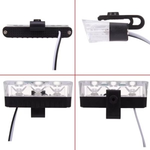 Set 4 lumini LED de avertizare rosu-albastru pentru grila, functii stroboscop, 36W, 12V - Img 2