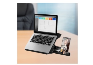 Suport reglabil pentru laptop, cu Ventilator, Portabil, Universal, Negru - Img 4
