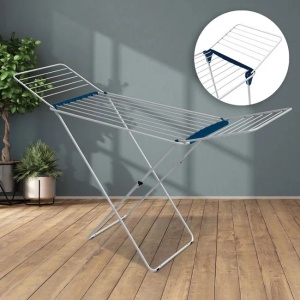 Uscator pentru rufe, din metal, dimensiuni 177x55x93cm, alb - Img 1