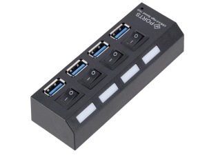 Hub USB cu 4 Port USB 3.0 de mare viteza, Buton On/Off, cu cablu de alimentare inclus, negru - Img 8