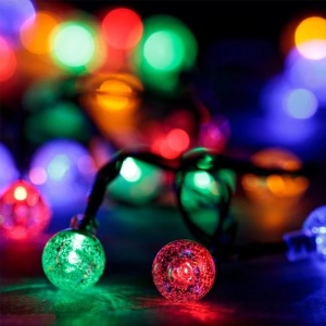 Instalatie luminoasa, cu 60 becuri led si senzori de lumina, 2 functii, lungime 6.5m, multicolor - Img 1
