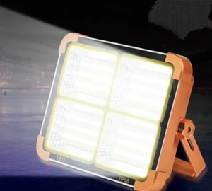Lampa solara portabila de lucru LED 200W cu USB IP65, reincarcabila, Portocalie - Img 6
