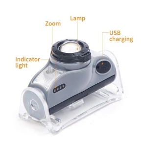 Lanterna pentru cap, cu led 5W si senzor, dimensiuni 8x3x5cm, negru - Img 2