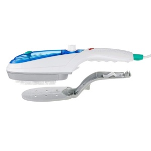 Perie electrica cu aburi si fier de calcat 2 in 1 pentru imbracaminte, 850W putere, albastru - Img 2
