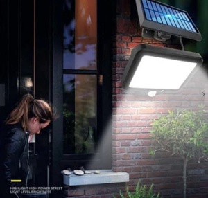 Proiector solar 128 LED 6 COB cu senzor și telecomandă - Img 6