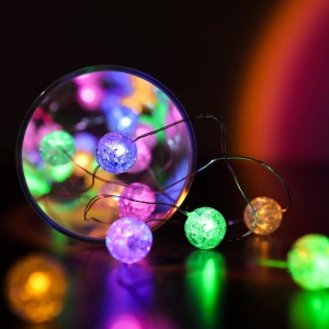 Set 2 Instalatii Decorative LED RGB, 2x5m, cu 2x50 LED-uri in Forma de Mini Becuri, Lumina Multicolora - Img 1