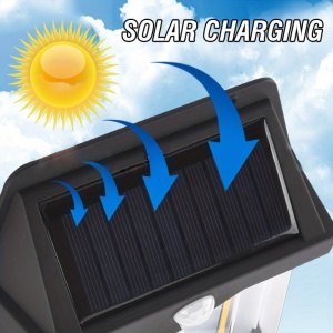 Set 5 x Lampi solare duble pentru perete, 2W, 1200LM, protectie intemperii IP65, pentru casa sau gradina, negru - Img 6