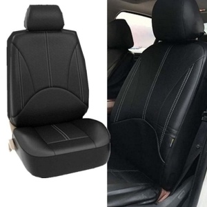 Set Huse Scaune Auto din Piele Ecologica Neteda si Insertii Piele Perforata, 9 Piese Calitate Premium Welora®, Universal, Negru - Img 5