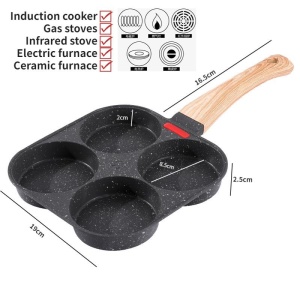 Tigaie cu separator pentru 4 oua, mini pizza, pancake si altele cu invelis antiaderent - Img 6