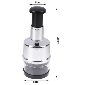 Tocator manual pentru ceapa si usturoi, prin centrifugare, metal-plastic, 200ml, negru-transparent - Img 8