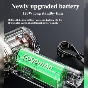 Aspirator mic de mana, 120W putere, portabil, fara fir pentru masina sau casa, reincarcabil cu USB, cu 3 accesorii, alb - Img 6