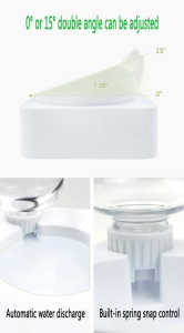 Distribuitor Multifunctional Hrana si Apa Pentru Animale de Companie, Welora®, Bol ortopedic, Inclinare de 15 grade, Rezervor 0,5 L, Calitate Premium, Alb - Img 6