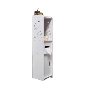 Dulap Vertical pentru Baie, 3 Compartimente, Plastic, 80x20x24 cm, Alb - Img 3