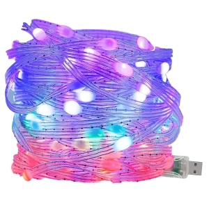 Instalatie luminoasa LED RGB cu Telecomanda, Bluetooth, App Tuya, Music, USB, IP65, 100 LED-uri, 10m, Multicolor - Img 9