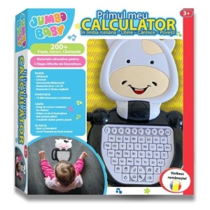 Jucarie educativa sub forma de calculator, Functionare in limba romana, Contine 200+ fraze, jocuri si cantece, 12 activitati educationale, Cunostinte, Cantece, Jocuri, Lumini, alb-negru - Img 2