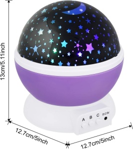 Lampa-proiector HD rotativ 360 grade, cu LED, lumină de noapte, proiectie cosmos, stele si luna - Img 8