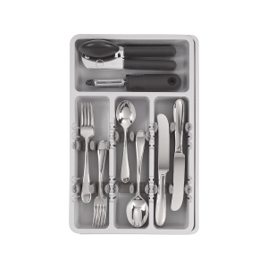 Organizator tacamuri pentru sertar, reglabil in latime, cu 4 sau 5 compartimente, 24/41cm x 38.5cm, alb - Img 6