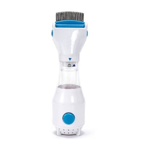Perie-Aspirator Impotriva Paduchilor/Parazitilor, 2 Filtre de Unica Folosinta, Iluminare Led, Alb - Img 1