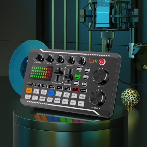 Placa de sunet bluetooth, cu mixer audio, schimbator de voce, 18 efecte de sunet live si mixer pentru microfoane, negru - Img 5