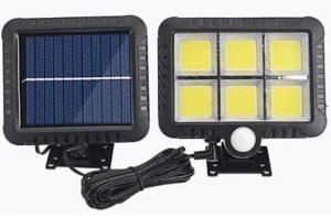 Proiector solar 128 LED 6 COB cu senzor și telecomandă - Img 1