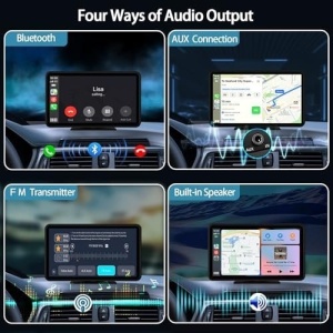 Sistem multimedia - Carplay cu Ecran de 7" si boxe setreo de 2W, Bluetooth, Wi-Fi, 1024x600px, negru - Img 2