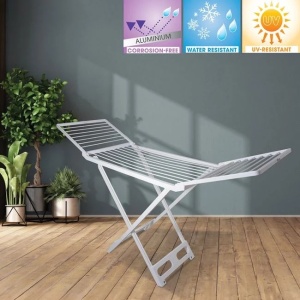 Uscator pentru rufe, din plastic, dimensiuni 181x55x88cm, alb - Img 1